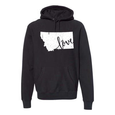 Montana Home Love Vintage State Map Outline Premium Hoodie