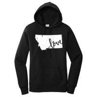 Montana Home Love Vintage State Map Outline Women's Pullover Hoodie