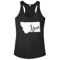 Montana Home Love Vintage State Map Outline Ladies PosiCharge Competitor Racerback Tank