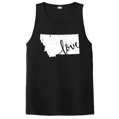 Montana Home Love Vintage State Map Outline PosiCharge Competitor Tank