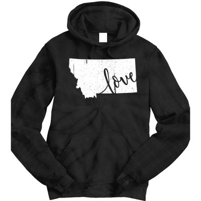 Montana Home Love Vintage State Map Outline Tie Dye Hoodie