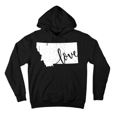 Montana Home Love Vintage State Map Outline Tall Hoodie