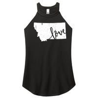 Montana Home Love Vintage State Map Outline Women's Perfect Tri Rocker Tank