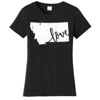 Montana Home Love Vintage State Map Outline Women's T-Shirt