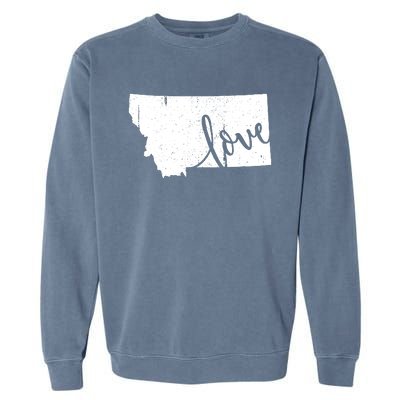 Montana Home Love Vintage State Map Outline Garment-Dyed Sweatshirt