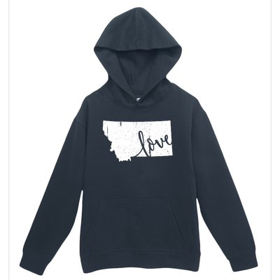 Montana Home Love Vintage State Map Outline Urban Pullover Hoodie