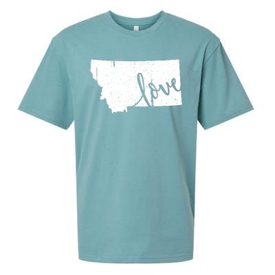 Montana Home Love Vintage State Map Outline Sueded Cloud Jersey T-Shirt