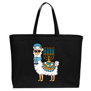 Menorah Hanukkah Llama Cute Alpaca Chanukah Cotton Canvas Jumbo Tote