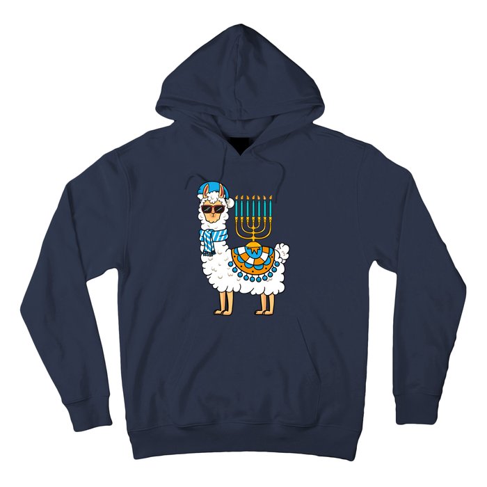 Menorah Hanukkah Llama Cute Alpaca Chanukah Hoodie