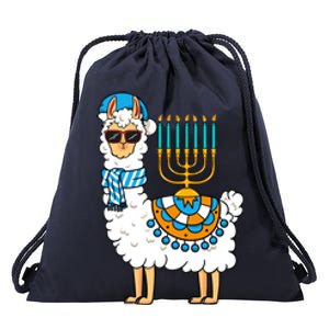 Menorah Hanukkah Llama Cute Alpaca Chanukah Drawstring Bag