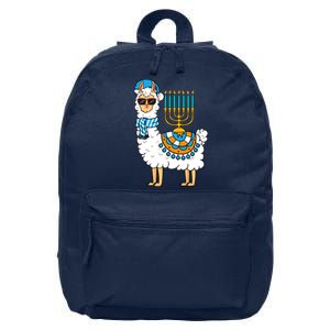 Menorah Hanukkah Llama Cute Alpaca Chanukah 16 in Basic Backpack