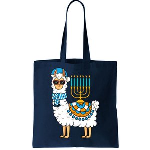 Menorah Hanukkah Llama Cute Alpaca Chanukah Tote Bag