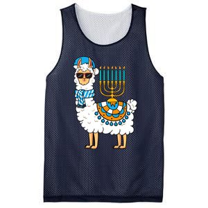 Menorah Hanukkah Llama Cute Alpaca Chanukah Mesh Reversible Basketball Jersey Tank