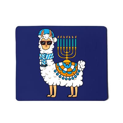 Menorah Hanukkah Llama Cute Alpaca Chanukah Mousepad