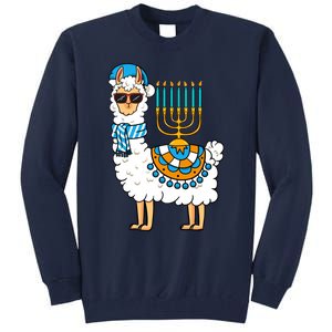 Menorah Hanukkah Llama Cute Alpaca Chanukah Tall Sweatshirt