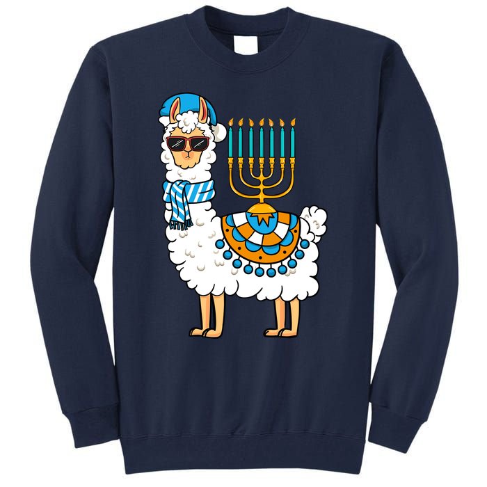 Menorah Hanukkah Llama Cute Alpaca Chanukah Tall Sweatshirt