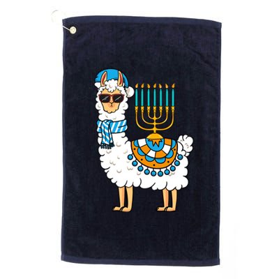 Menorah Hanukkah Llama Cute Alpaca Chanukah Platinum Collection Golf Towel