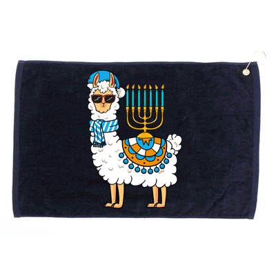 Menorah Hanukkah Llama Cute Alpaca Chanukah Grommeted Golf Towel