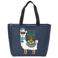 Menorah Hanukkah Llama Cute Alpaca Chanukah Zip Tote Bag