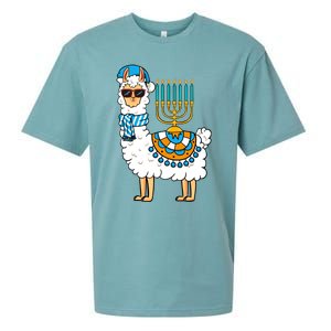 Menorah Hanukkah Llama Cute Alpaca Chanukah Sueded Cloud Jersey T-Shirt