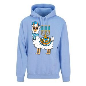 Menorah Hanukkah Llama Cute Alpaca Chanukah Unisex Surf Hoodie