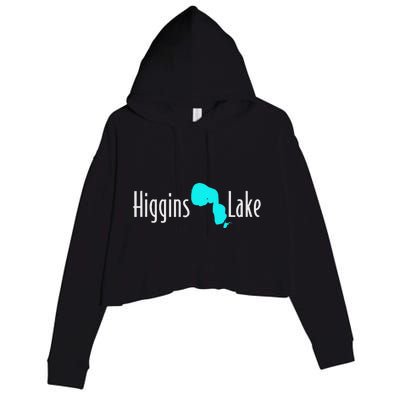 Minimalist Higgins Lake Michigan Nature Crop Fleece Hoodie