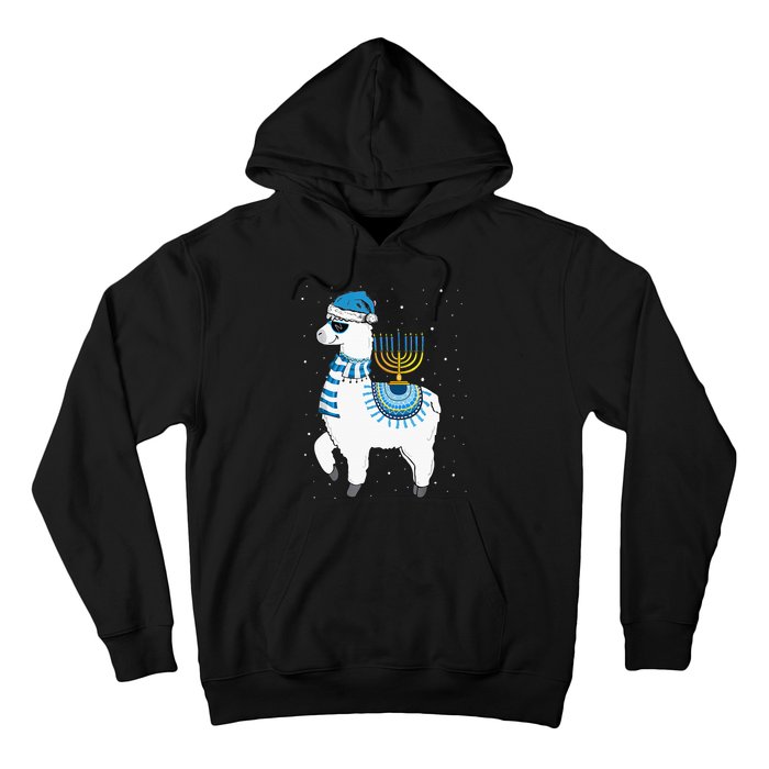 Menorah Hanukkah Llama Cute Alpaca Chanukah Christmas Pajama Hoodie