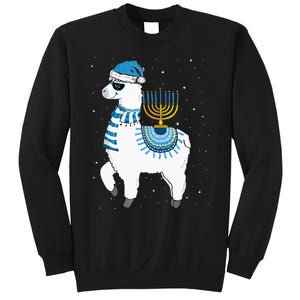 Menorah Hanukkah Llama Cute Alpaca Chanukah Christmas Pajama Sweatshirt