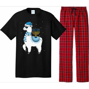 Menorah Hanukkah Llama Cute Alpaca Chanukah Christmas Pajama Pajama Set