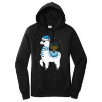 Menorah Hanukkah Llama Cute Alpaca Chanukah Christmas Pajama Women's Pullover Hoodie