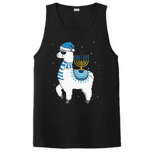 Menorah Hanukkah Llama Cute Alpaca Chanukah Christmas Pajama PosiCharge Competitor Tank