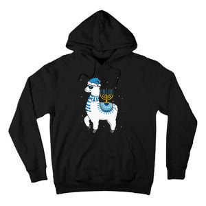 Menorah Hanukkah Llama Cute Alpaca Chanukah Christmas Pajama Tall Hoodie