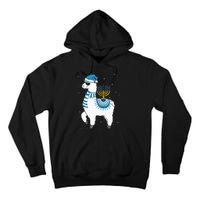 Menorah Hanukkah Llama Cute Alpaca Chanukah Christmas Pajama Tall Hoodie