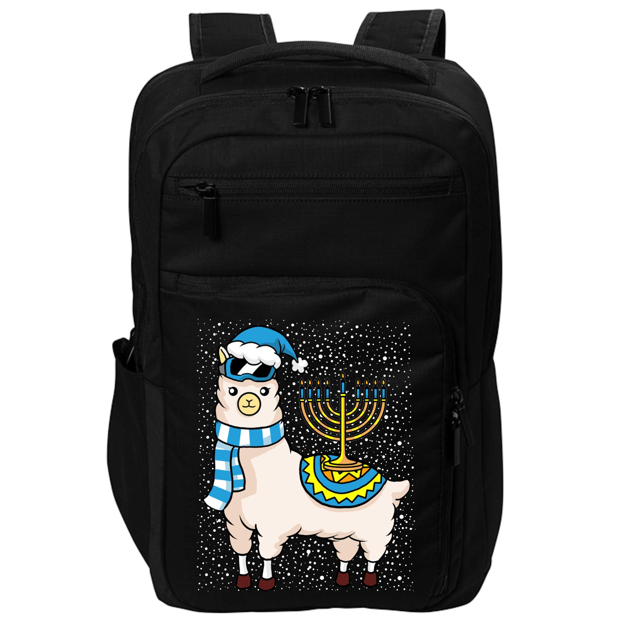 Menorah Hanukkah Llama Cute Alpaca Chanukah Impact Tech Backpack