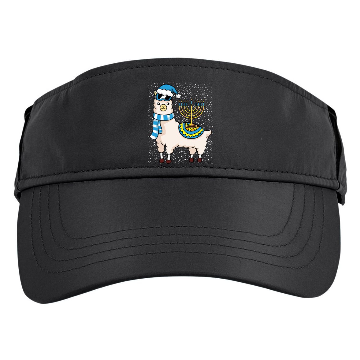 Menorah Hanukkah Llama Cute Alpaca Chanukah Adult Drive Performance Visor