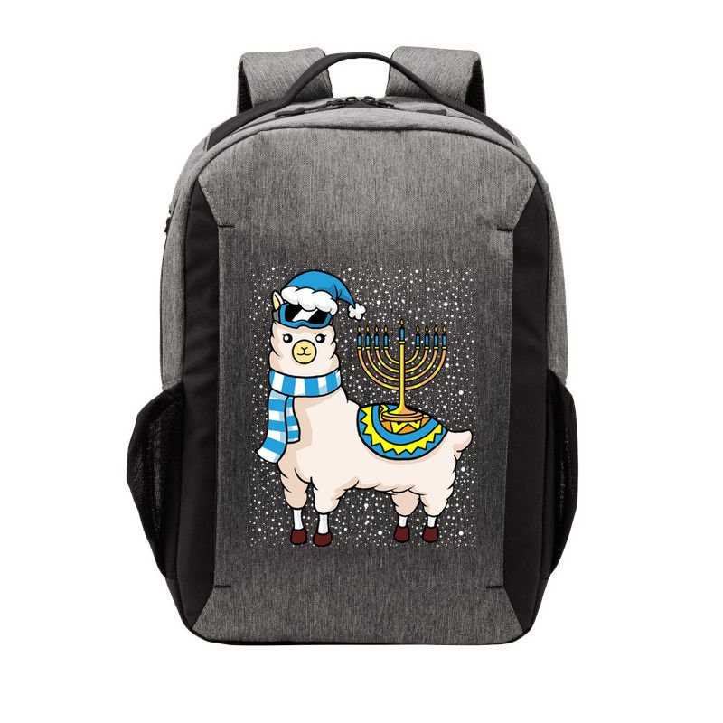 Menorah Hanukkah Llama Cute Alpaca Chanukah Vector Backpack
