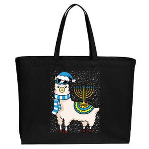 Menorah Hanukkah Llama Cute Alpaca Chanukah Cotton Canvas Jumbo Tote