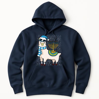 Menorah Hanukkah Llama Cute Alpaca Chanukah Hoodie