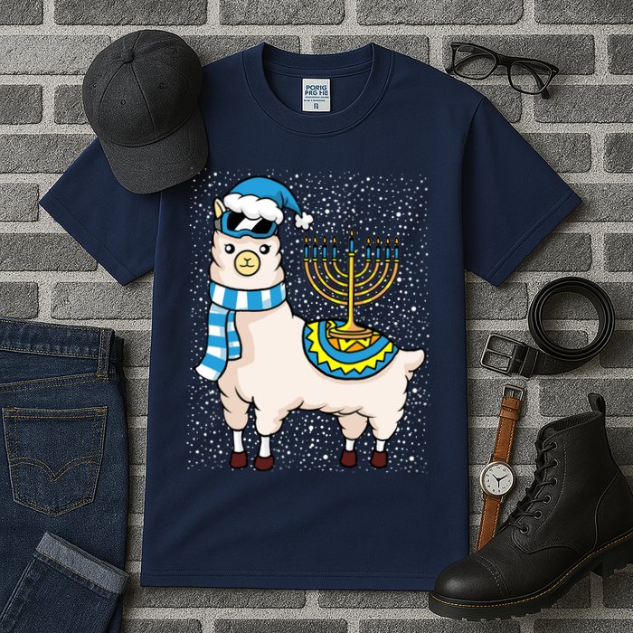 Menorah Hanukkah Llama Cute Alpaca Chanukah Tall T-Shirt