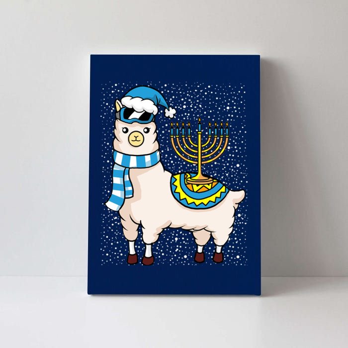 Menorah Hanukkah Llama Cute Alpaca Chanukah Canvas