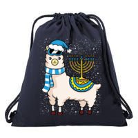 Menorah Hanukkah Llama Cute Alpaca Chanukah Drawstring Bag