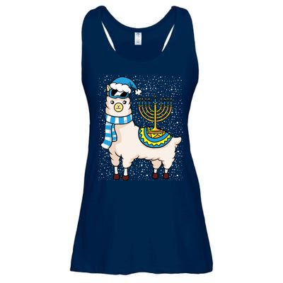 Menorah Hanukkah Llama Cute Alpaca Chanukah Ladies Essential Flowy Tank