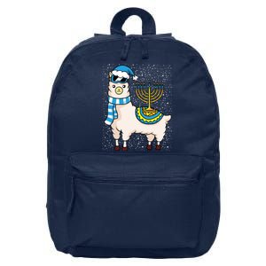 Menorah Hanukkah Llama Cute Alpaca Chanukah 16 in Basic Backpack