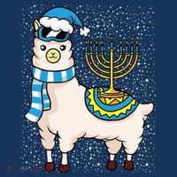 Menorah Hanukkah Llama Cute Alpaca Chanukah 16 in Basic Backpack