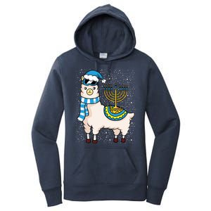 Menorah Hanukkah Llama Cute Alpaca Chanukah Women's Pullover Hoodie