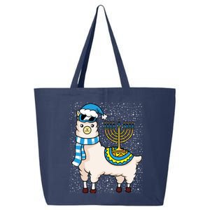 Menorah Hanukkah Llama Cute Alpaca Chanukah 25L Jumbo Tote