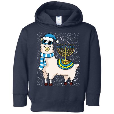 Menorah Hanukkah Llama Cute Alpaca Chanukah Toddler Hoodie