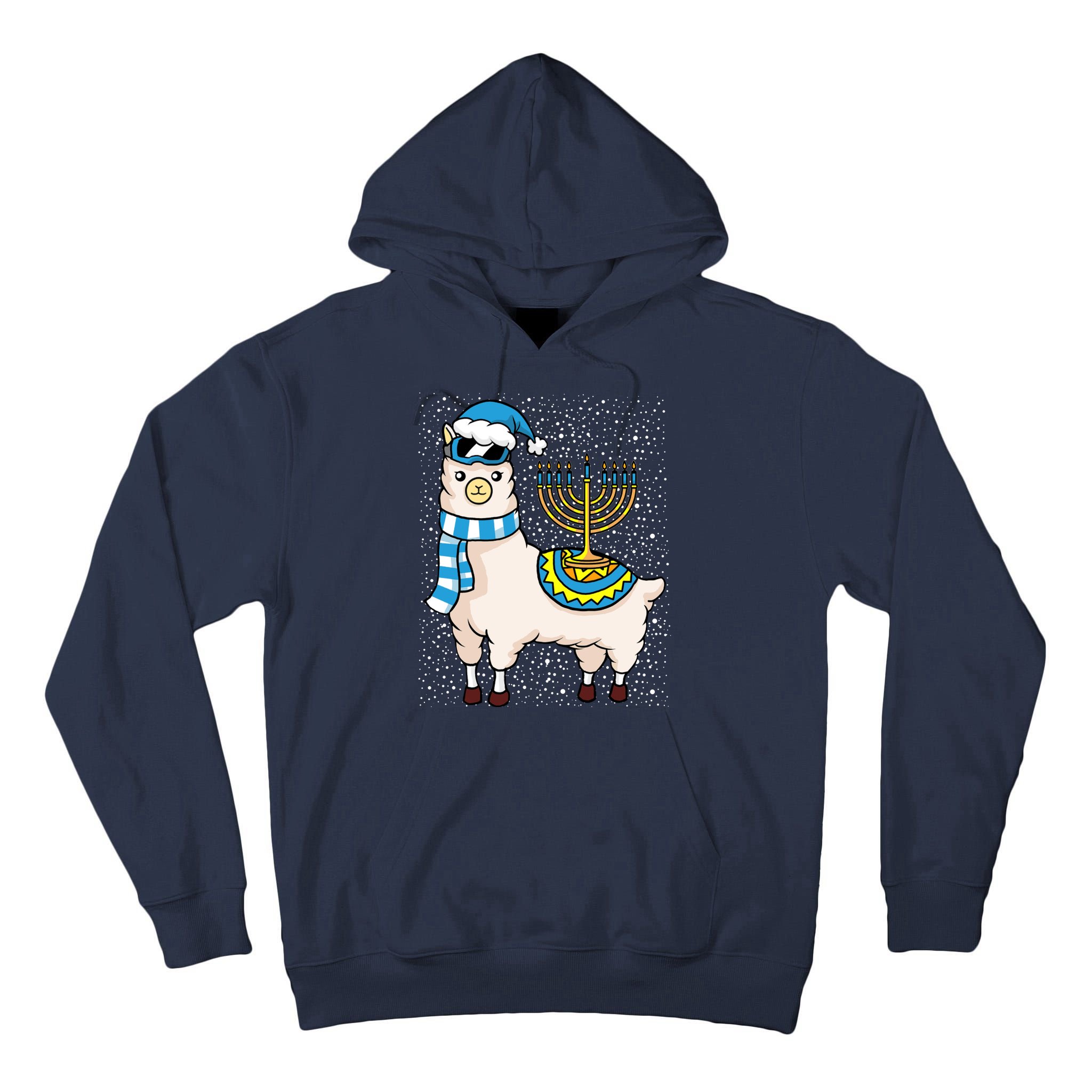 Menorah Hanukkah Llama Cute Alpaca Chanukah Tall Hoodie