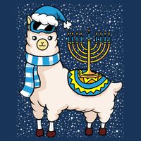 Menorah Hanukkah Llama Cute Alpaca Chanukah Womens T-Shirt