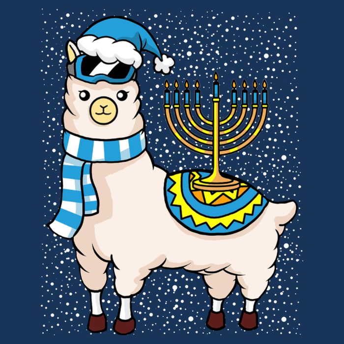 Menorah Hanukkah Llama Cute Alpaca Chanukah Womens T-Shirt